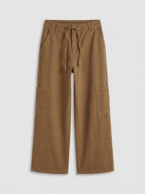 LCW Jeans Beli Lastikli Kadın Kargo Jean Pantolon - S6NL39Z8-GSQ