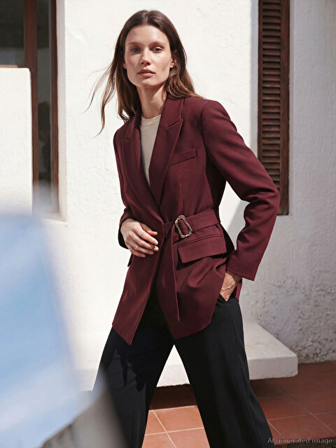 LCW Modest Kruvaze Yaka Kadın Blazer Ceket