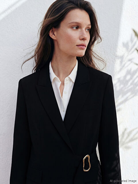 LCW Modest Kruvaze Yaka Kadın Blazer Ceket