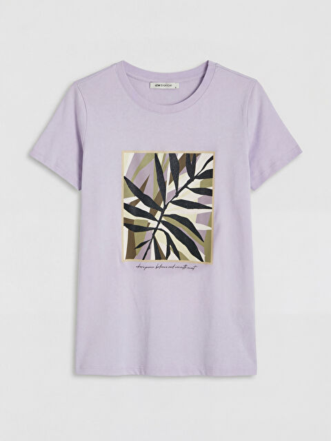 LCW EVERYDAY Bisiklet Yaka Baskılı Kadın Tişört