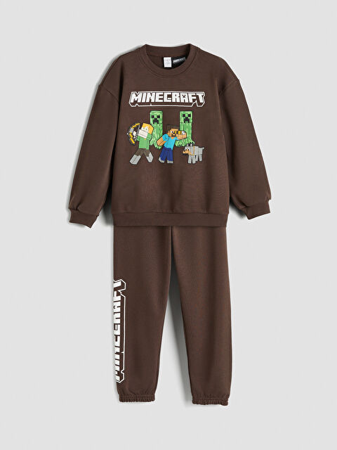 LCW Kids Minecraft Baskılı Erkek Çocuk Kalın Eşofman Takımı - S6NL51Z1-R3C