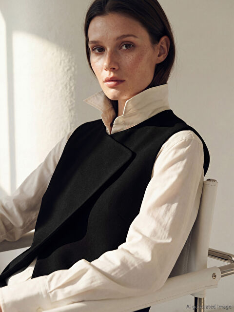 LCW Modest Bisiklet Yaka Kadın Klasik Yelek