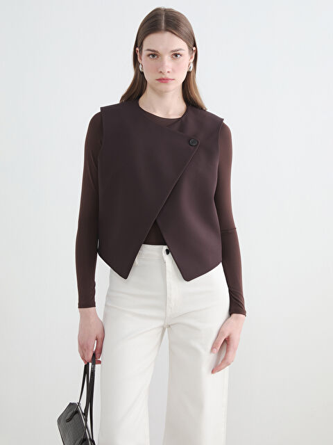 LCW Modest Bisiklet Yaka Kadın Klasik Yelek - S6NL54Z8-DJ7