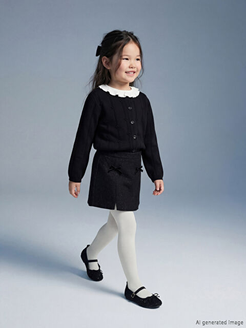 LCW Kids Beli Lastikli Kız Çocuk Şort Etek ve Külotlu Çorap - S6NL81Z1-CVL