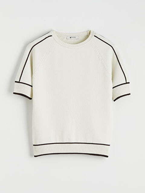 Soulife Bisiklet Yaka Çizgili Kadın Triko Kazak - S6NL86Z8-FDU