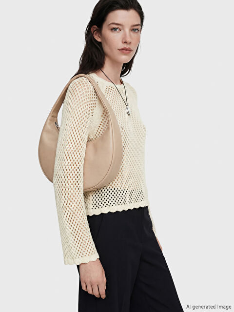 LCW Comfort Bisiklet Yaka Ajurlu Kadın Triko Kazak - S6NL89Z8-TGG