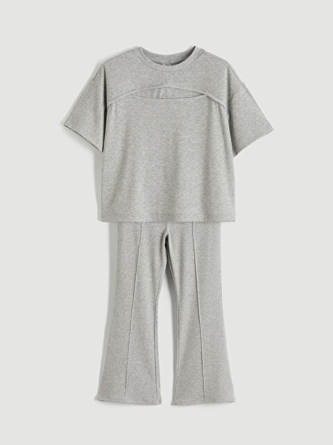 LCW Kids Kısa Kollu Kız Çocuk Tişört ve Tayt - S6NM15Z4-CT3