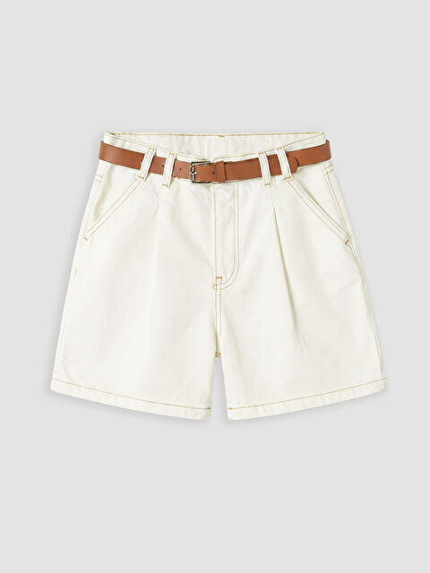 LCW Kids Kız Çocuk Jean Şort ve Kemer