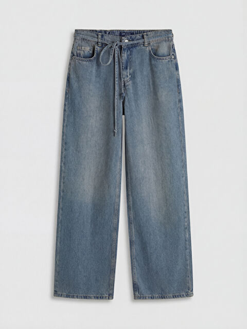 LCW Jeans Beli Kuşaklı Wideleg Kadın Jean Pantolon - S6NN26Z8-507