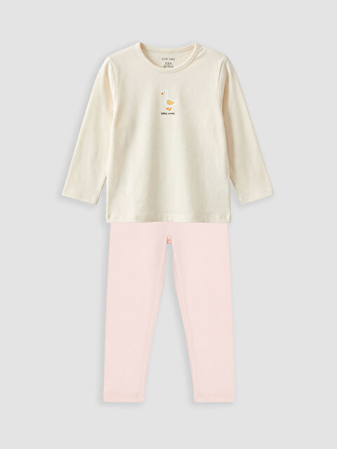 LCW baby Baskılı Kız Bebek Tişört ve Tayt - S6NN32Z1-FDL
