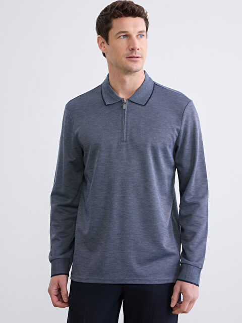 LCWAIKIKI Classic Polo Yaka Erkek Sweatshirt - S6NO44Z8-MLC
