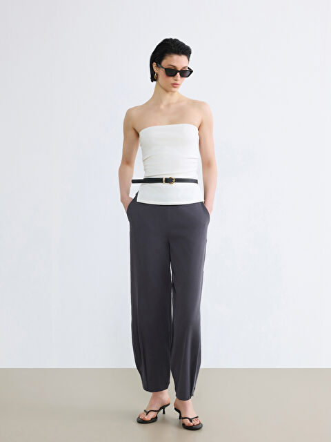 LCW Vision Beli Lastikli Dokulu Kadın Pantolon - S6NO47Z8-HKS