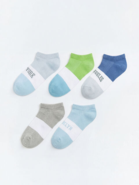 LCW Kids Desenli Erkek Çocuk Patik Çorap 5'li - S6NO94Z4-K00