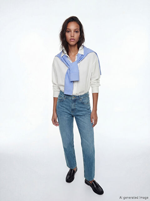 LCW Jeans Straight Fit Kadın Jean Pantolon - S6NP04Z8-311