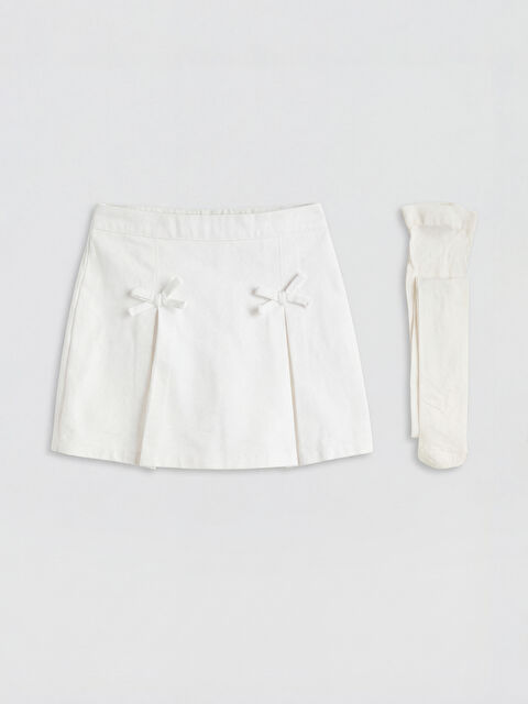 LCW Kids Kız Çocuk Gabardin Şort ve Çorap - S6NP27Z1-R9J