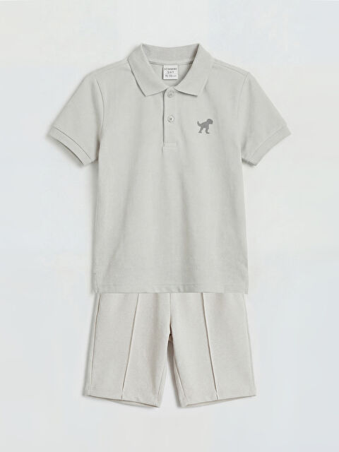 LCW Kids Dinozor Baskılı Erkek Çocuk Tişört ve Şort - S6NP58Z1-G5H