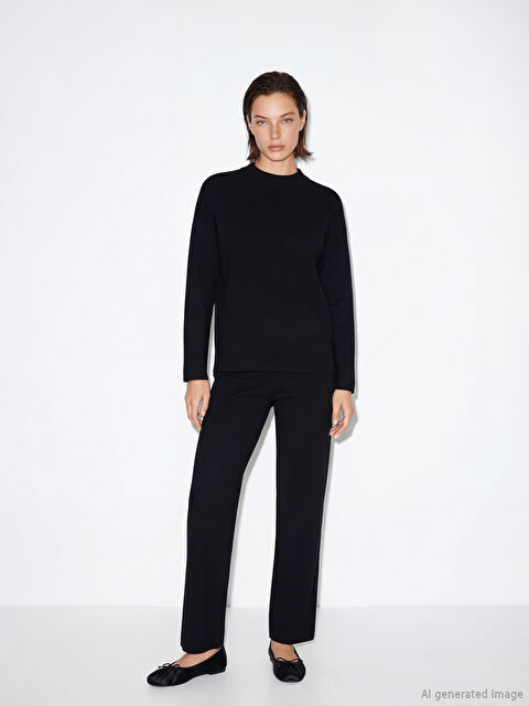 LCW Vision Beli Lastikli Kadın Triko Pantolon - S6NP69Z8-CVL