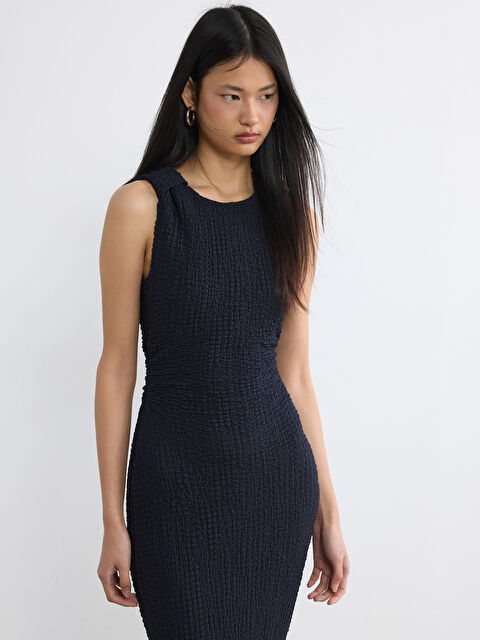 LCW Vision Bisiklet Yaka Dokulu Büzgülü Bodycon Elbise - S6NP79Z8-HRZ