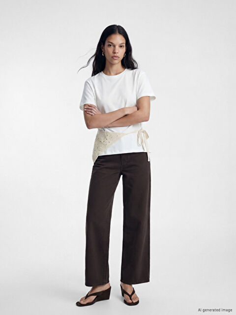 LCW Jeans Yüksek Bel Wideleg Kadın Jean Pantolon