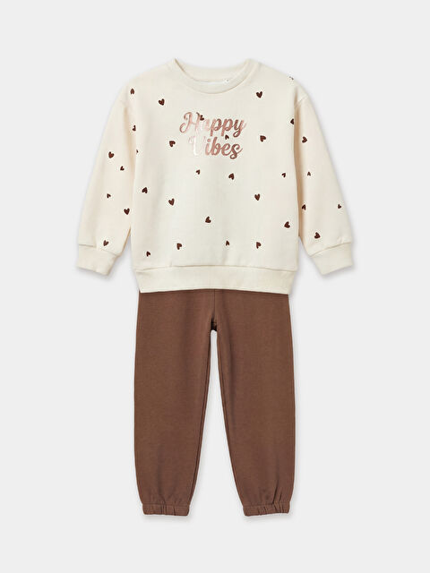 LCW Kids Baskılı Kız Çocuk Sweatshirt ve Eşofman Altı - S6NQ44Z1-LQY