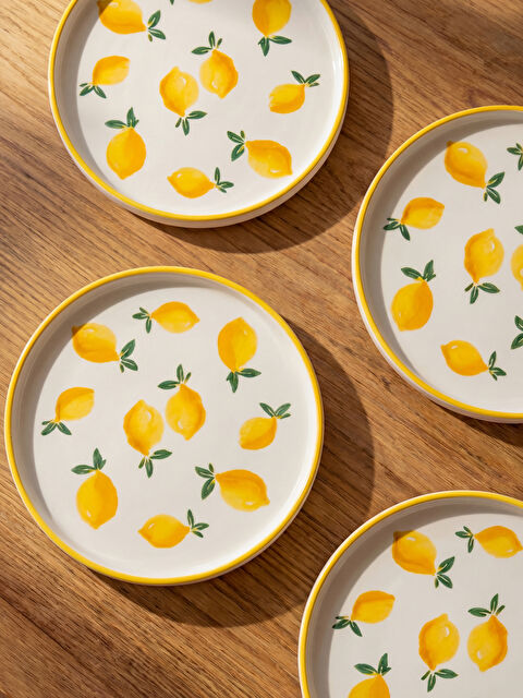 LCW HOME Limon Desenli Seramik Tabak 4'lü 20 cm