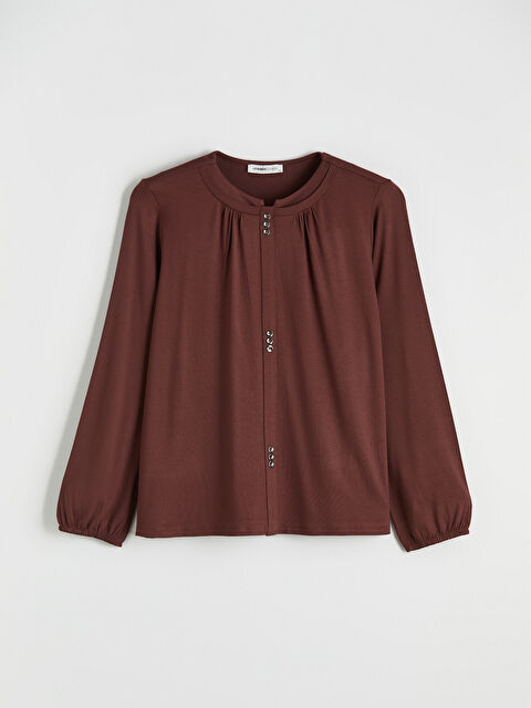 LCW Grace Bisiklet Yaka Büzgülü Bluz - S6NQ50Z8-HMZ