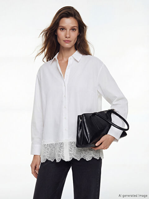 LCW Modest Dantel Detaylı Kadın Gömlek Tunik - S6NQ52Z8-EEW