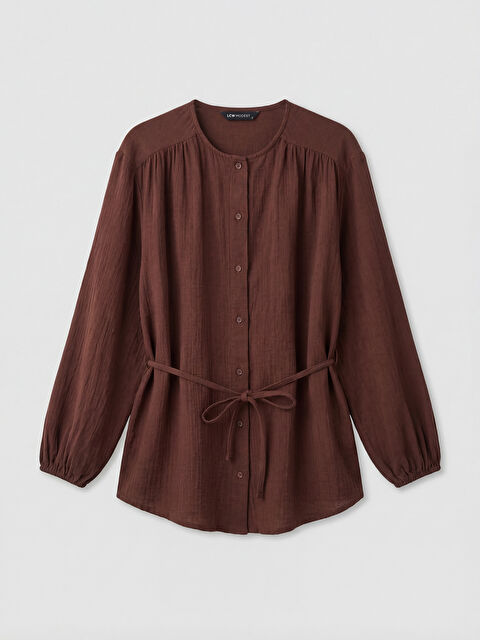 LCW Modest Hakim Yaka Beli Kuşaklı Kadın Gömlek Tunik - S6NQ61Z8-HMZ