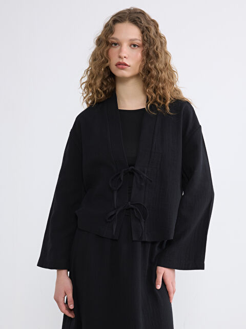 LCW Modest Şal Yaka Oversize Kadın Kimono - S6NQ67Z8-CVL