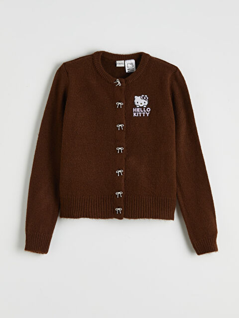 LCW Kids Bisiklet Yaka Hello Kitty Nakışlı Kız Çocuk Triko Hırka - S6NQ93Z4-HSK