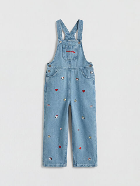 LCW Kids Hello Kitty Nakışlı Kız Çocuk Jean Salopet - S6NR01Z1-507