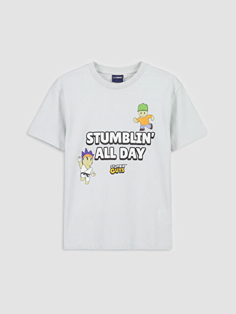 LCW Kids Bisiklet Yaka Stumble Guys Baskılı Erkek Çocuk Tişört