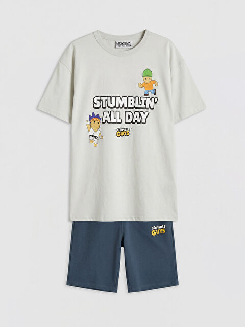 LCW Kids Stumble Guys Baskılı Erkek Çocuk Tişört ve Şort