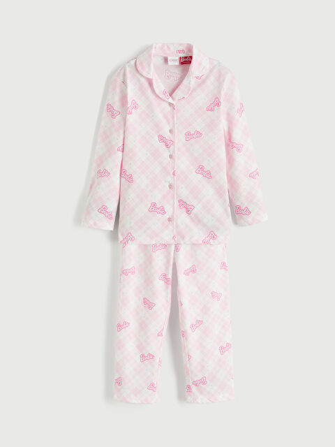 LCW Kids Barbie Baskılı Kız Çocuk Pijama Takım - S6NR26Z1-LT4