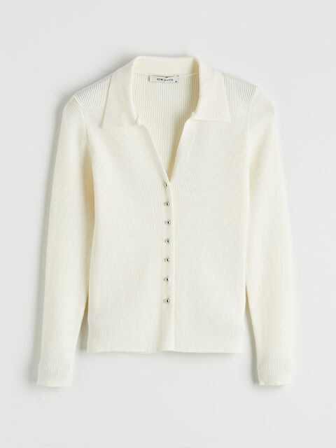 LCW Vision Polo Yaka Kadın Triko Hırka - S6NR41Z8-R9J