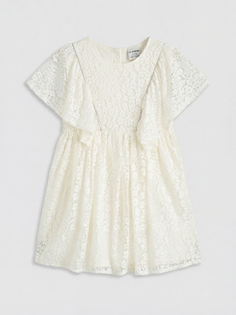 LCW Kids Bisiklet Yaka Kız Çocuk Dantel Elbise - S6NR42Z1-FRC