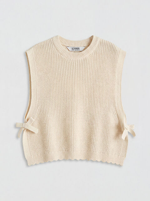 LCW Kids Bisiklet Yaka Kız Çocuk Triko Süveter