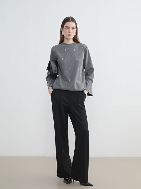 LCW Modest Beli Lastikli Soft Touch Kadın Eşofman Altı - S6NR97Z8-CVL