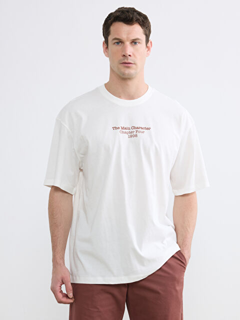 LC WAIKIKI Bisiklet Yaka Baskılı Erkek Tişört - S6NS06Z8-J5E