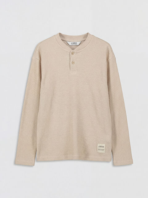 LCW Kids Bisiklet Yaka Erkek Çocuk Dokulu Tişört - S6NS26Z4-ZAB