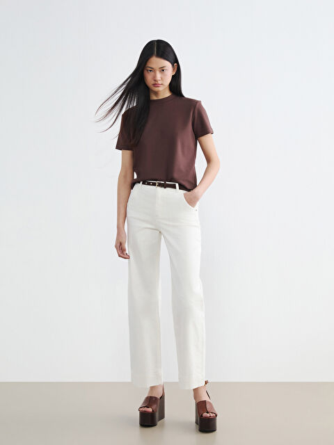 LCW Jeans Beli Kemerli Wideleg Kadın Jean Pantolon - S6NS28Z8-844