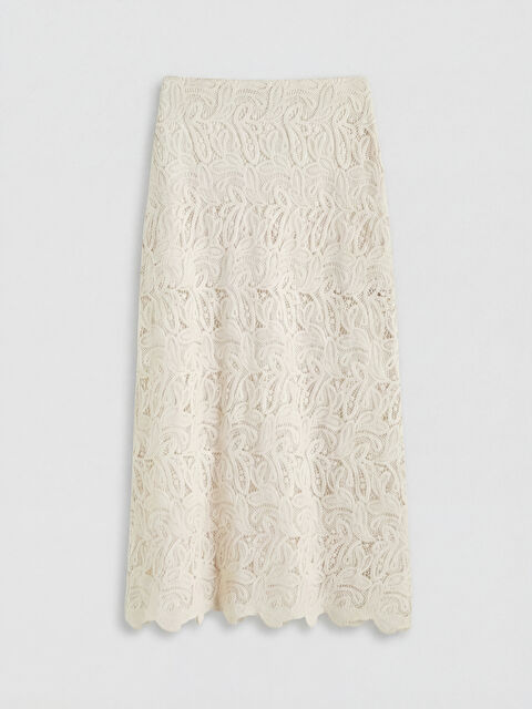 LCW Vision Beli Lastikli Dantelli A Kesim Etek