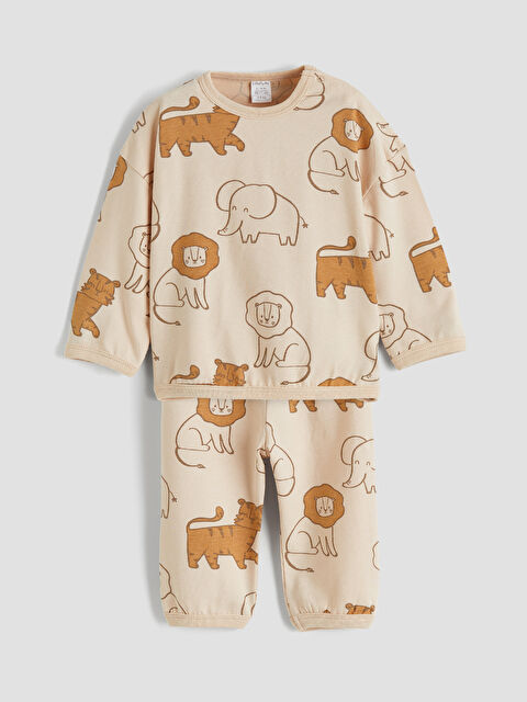 LCW baby Hayvan Desenli Erkek Bebek Eşofman Takımı - S6NS63Z1-LRA