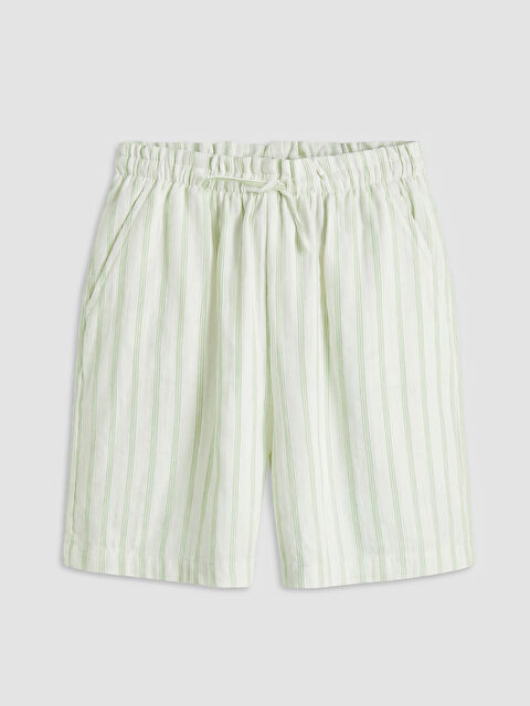 LCW Kids Çizgili Kız Çocuk Müslin Şort