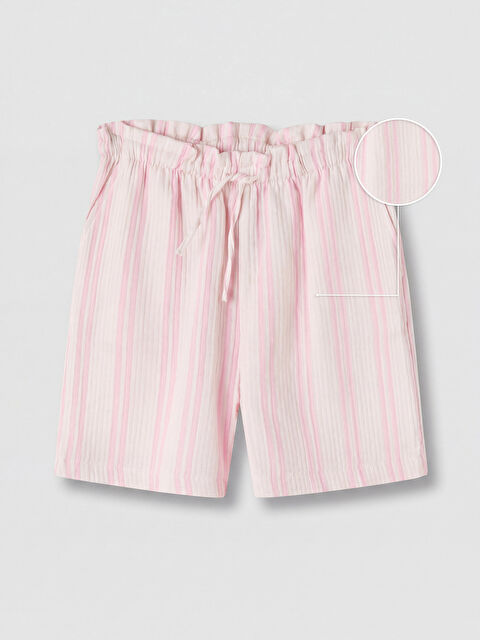 LCW Kids Çizgili Kız Çocuk Müslin Şort