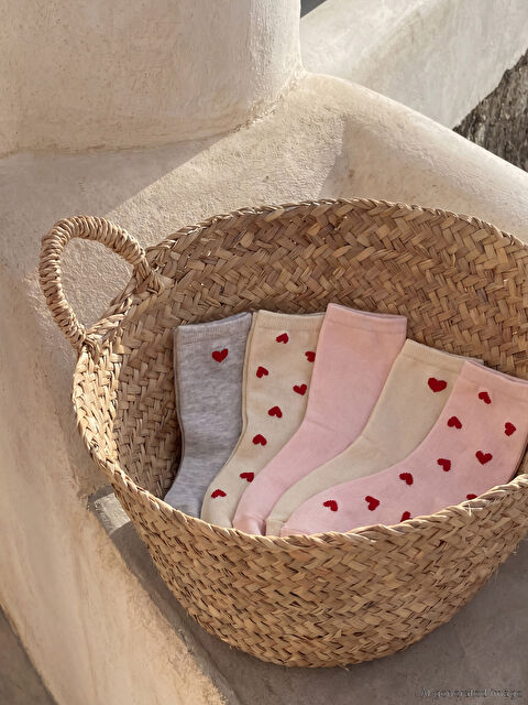 LCW DREAM Kalp Desenli Kadın Soket Çorap 5'li