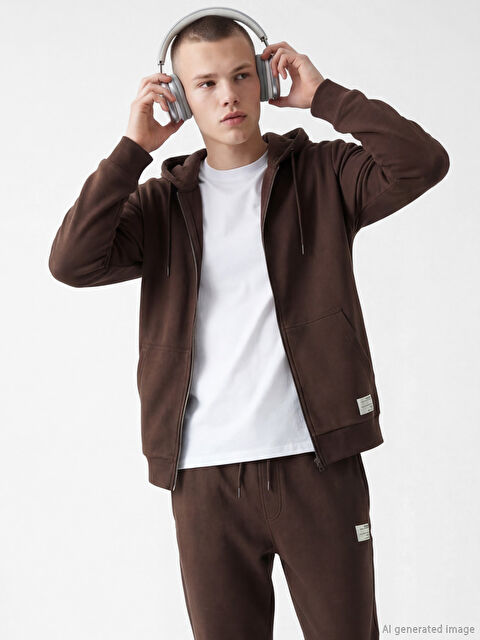 XSIDE Kapüşonlu Erkek Fermuarlı Sweatshirt - S6NT00Z8-HSK