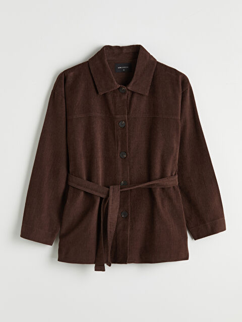 LCW EVERYDAY Gömlek Yaka Kuşaklı Kadın Kadife Ceket	 - S6NT01Z8-8HG