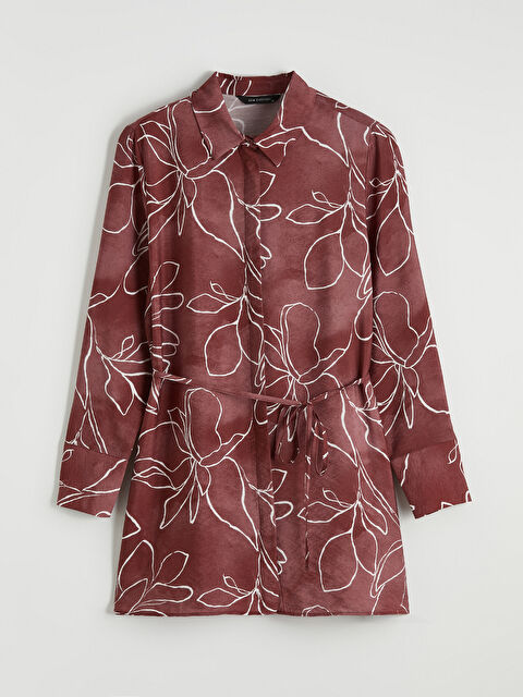 LCWAIKIKI Classic Çiçekli Kuşaklı Kadın Gömlek Tunik - S6NT03Z8-LTQ