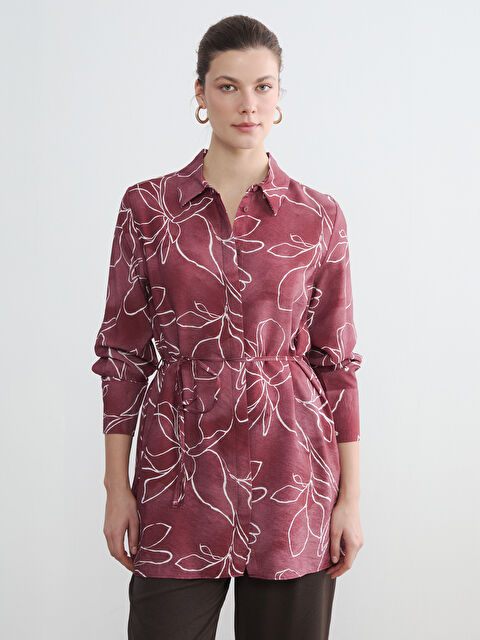 LCWAIKIKI Classic Çiçekli Kuşaklı Kadın Gömlek Tunik - S6NT03Z8-LTQ